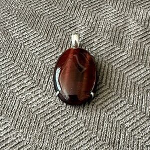 Sterling Silver Red Tigers Eye Pendant - NEW!